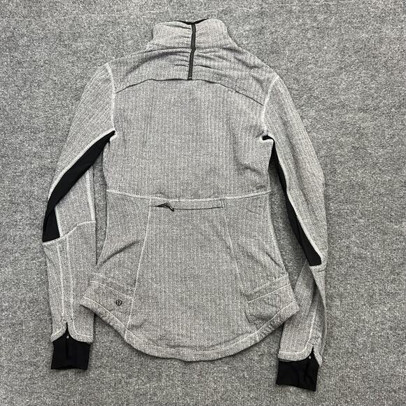 Lululemon Pullover Womens 6 Swiftly Tech Half Zip Run Jacket Hoodie Herringbone - Picture 5 of 11
